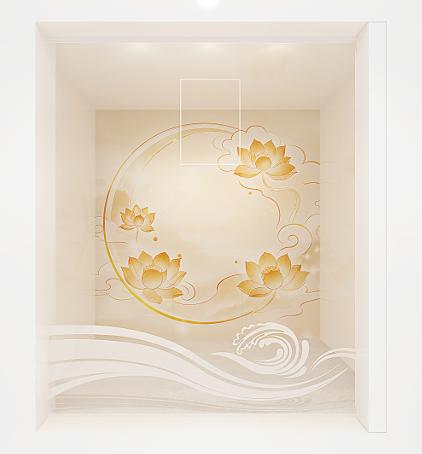 骨灰内阁的金色莲花及云水图案